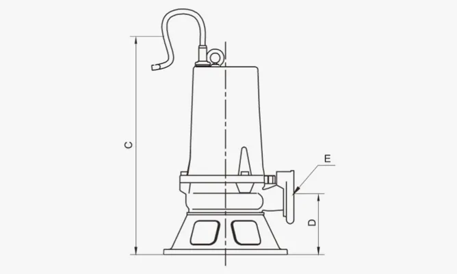 Dimensions of USC Submersible Grinder Pumps