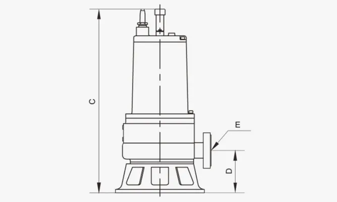 Dimensions of WQd-QG Submersible Grinder Pumps