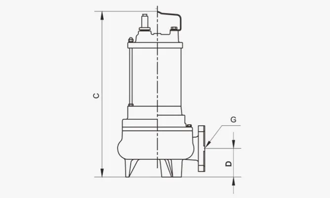 Dimensions of ASC Submersible Grinder Pumps