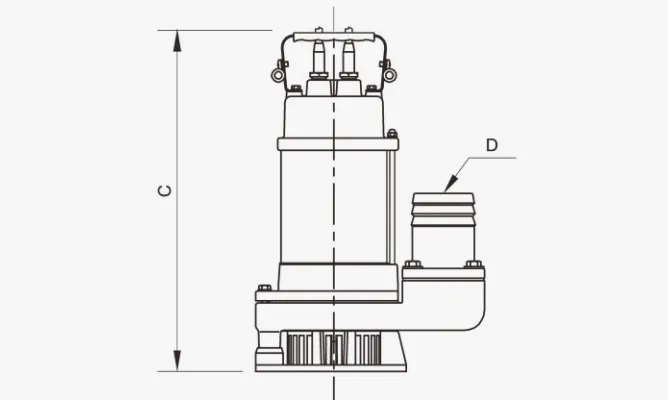 Dimensions of HS10-10-0.75 Submersible Sand Pumps