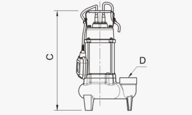 Dimensions of VSP Submersible Grinder Pumps