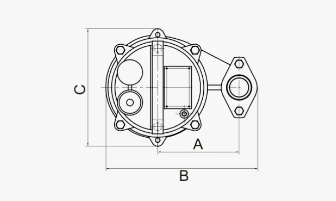 Dimensions of F(H)C F(H)G Submersible Grinder Pumps