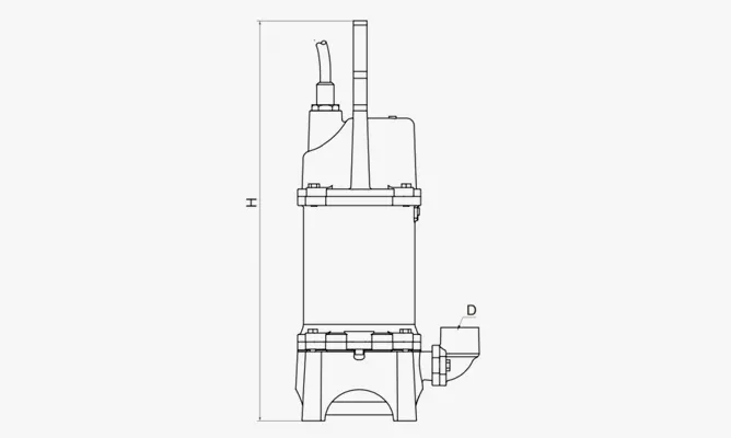 Dimensions of FNG FNC Submersible Grinder Pumps