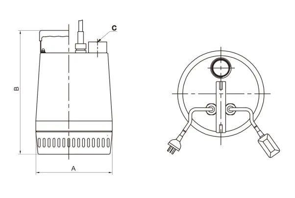 Dimensions of QDX-BS B Submersible Clean Water Pump